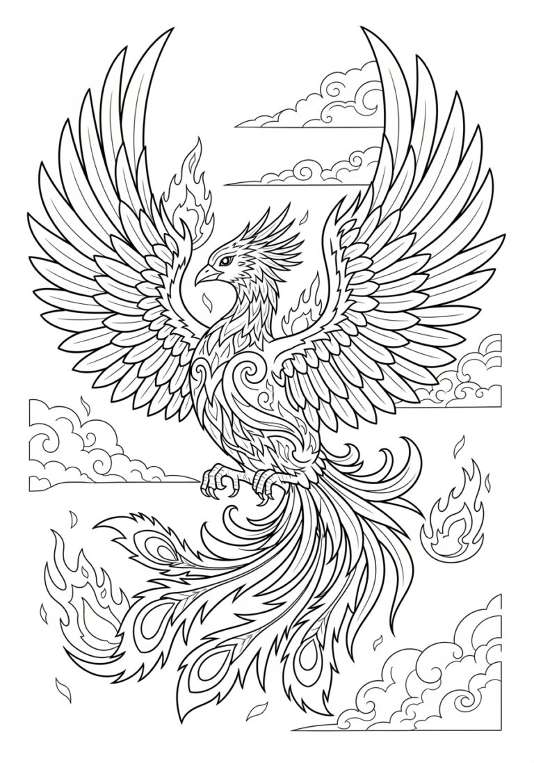 Phoenix Bird Coloring Page