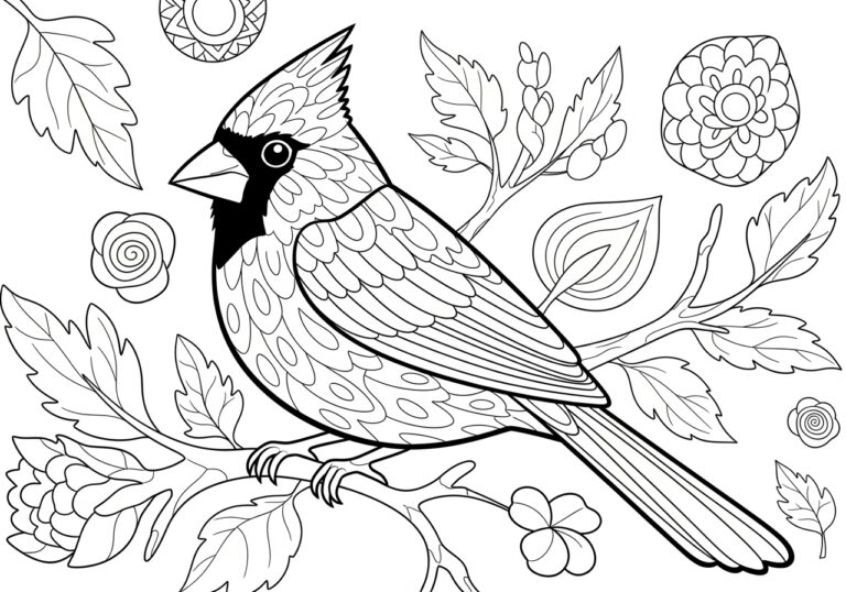 Picture of a Cardinal Bird to Color