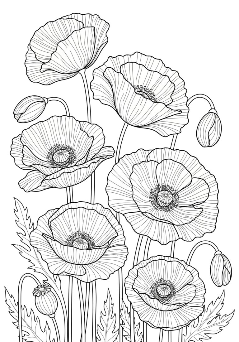 Picture of Poppy to Colour In