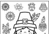 Pilgrim and Indian Thanksgiving Coloring Page