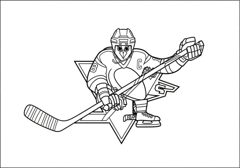 Pittsburgh Penguin Logo Coloring Page
