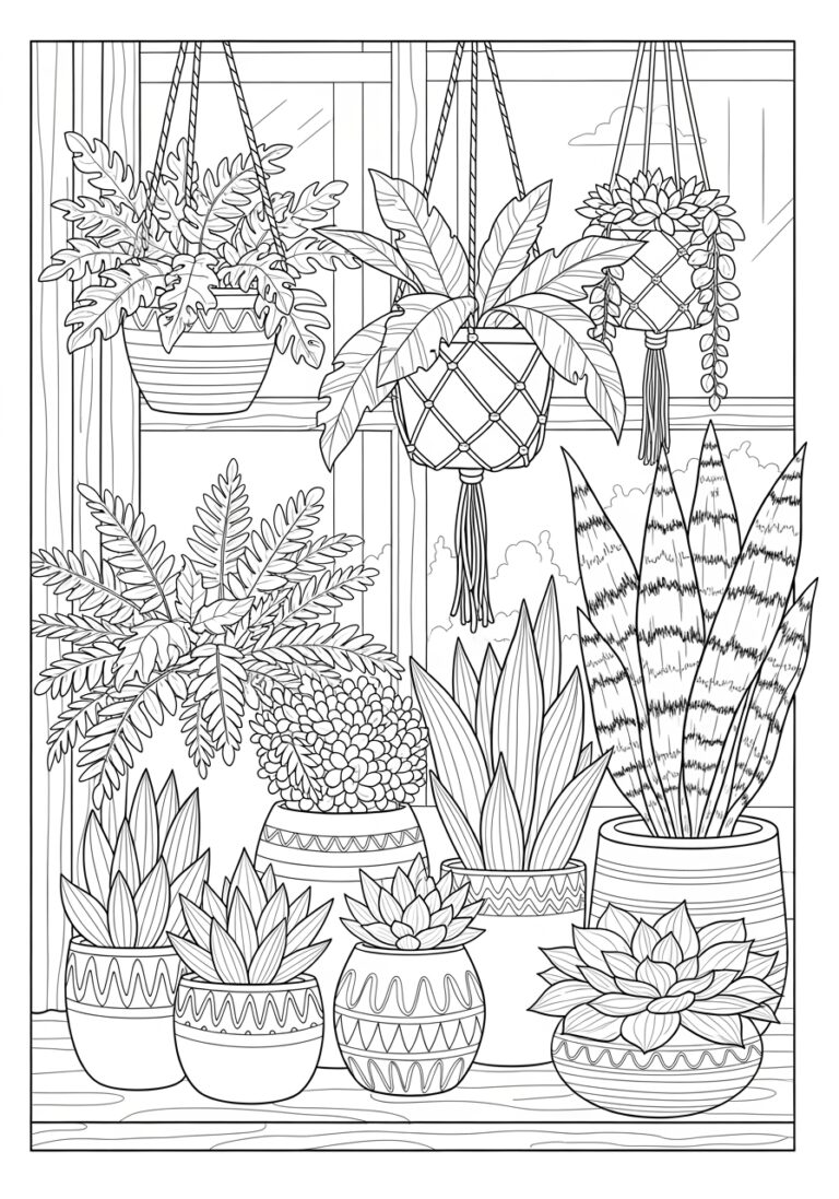 Plant Coloring Page for Adults