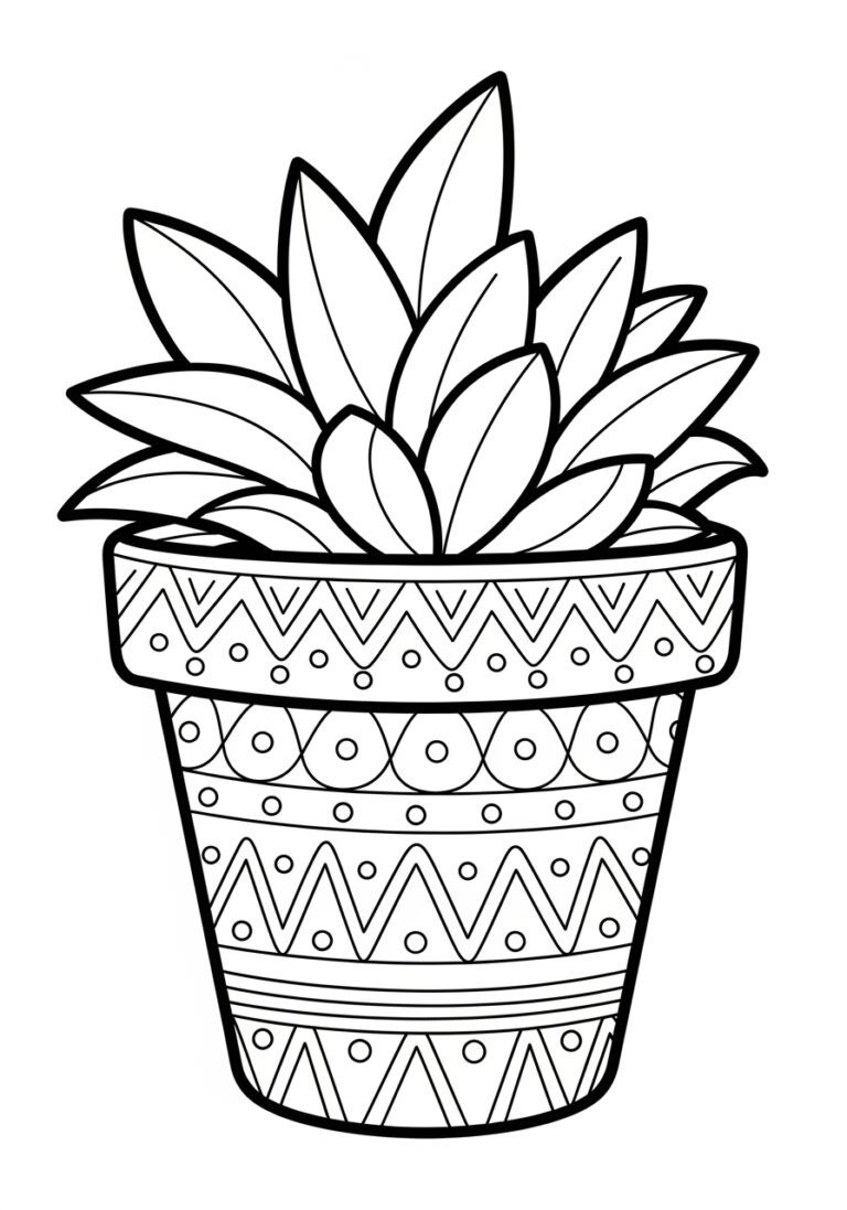 Plant Pot Coloring Page