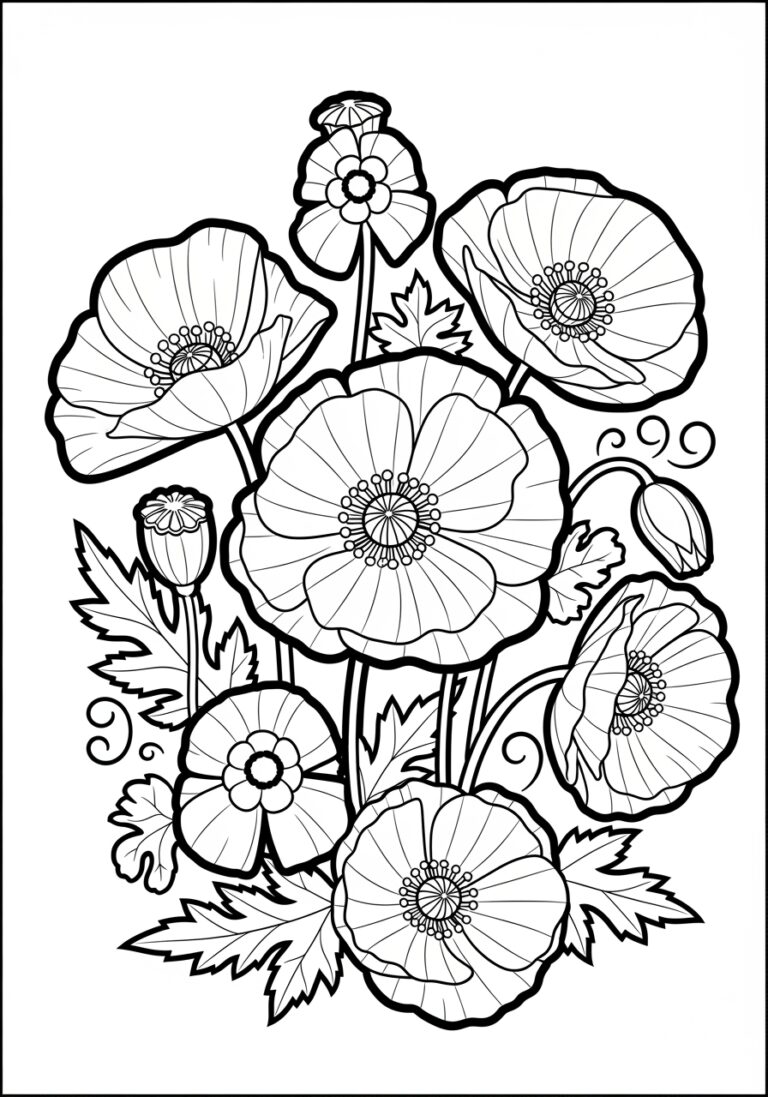 Poppy Coloring Page Remembrance Day