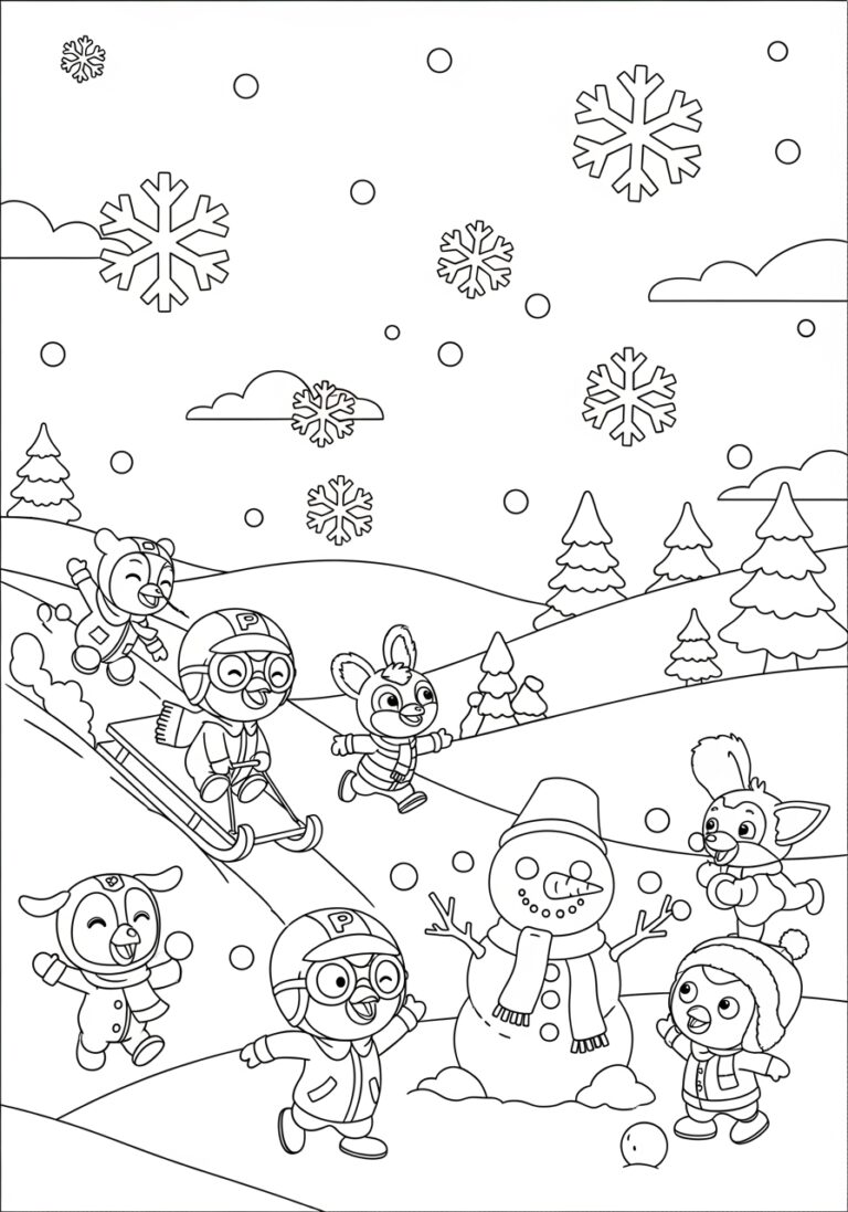 Pororo the Little Penguin Coloring Page