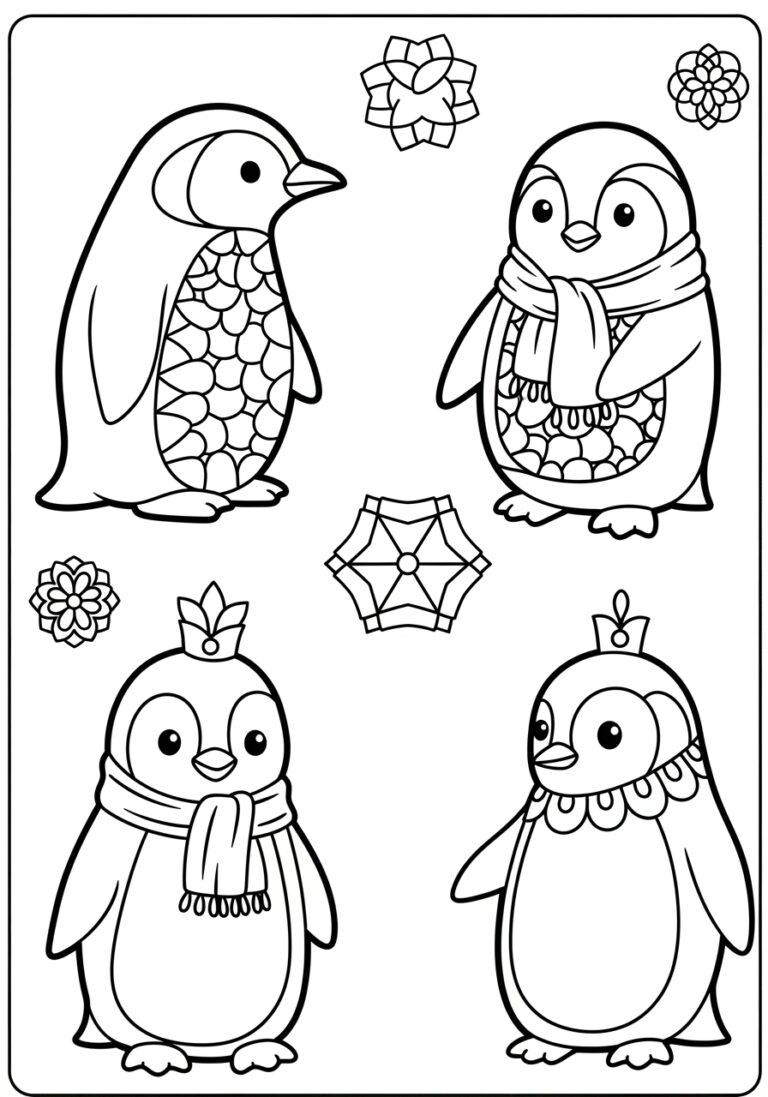 Preschool Penguin Coloring Page