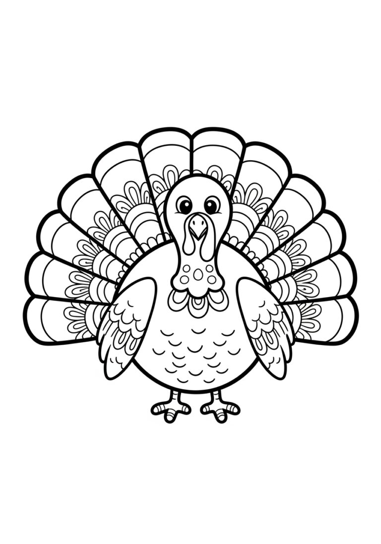 Printable Color Turkey Coloring Page