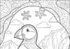 Puffin in the Arctic Coloring Page