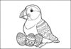 Puffin with Easter Egg Coloring Page