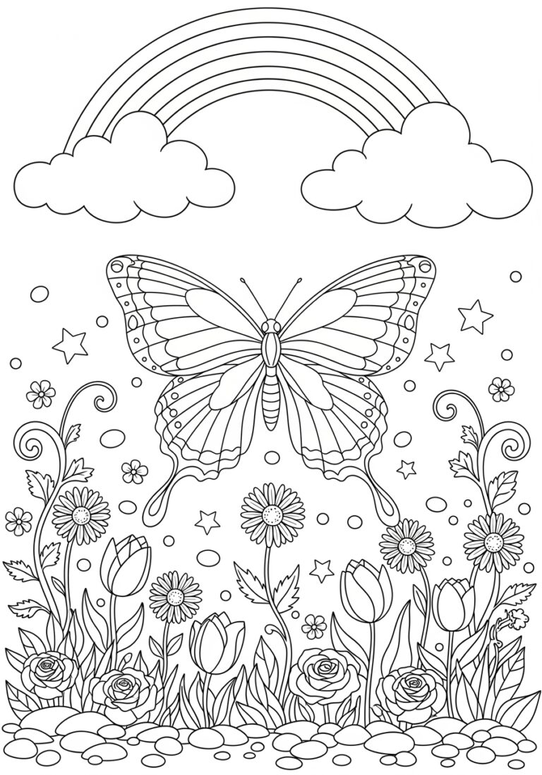 Rainbow Flower Coloring Page