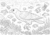 Raptor under the Ocean Coloring Page