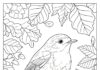 Realistic Robin in Nature Coloring Page