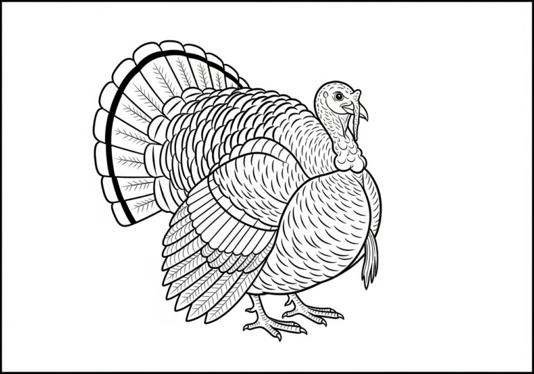 Realistic Turkey Coloring Page