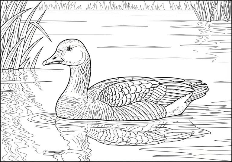 Realistic Wild Goose Coloring Page