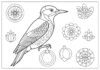 Realistic Woodpecker Coloring Page