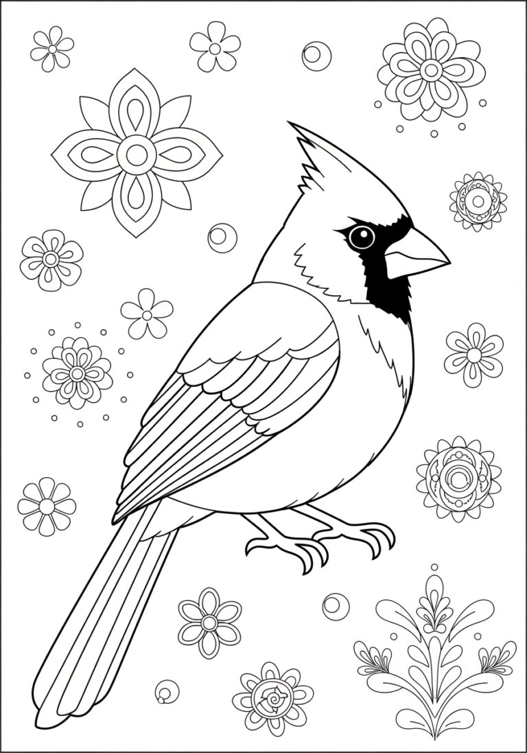 Red Cardinal Coloring Page