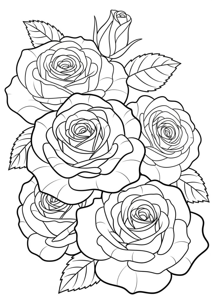 Roses Rouges Photo À Imprimer Coloriage de rose rouge - À imprimer gratuitement pour les enfants