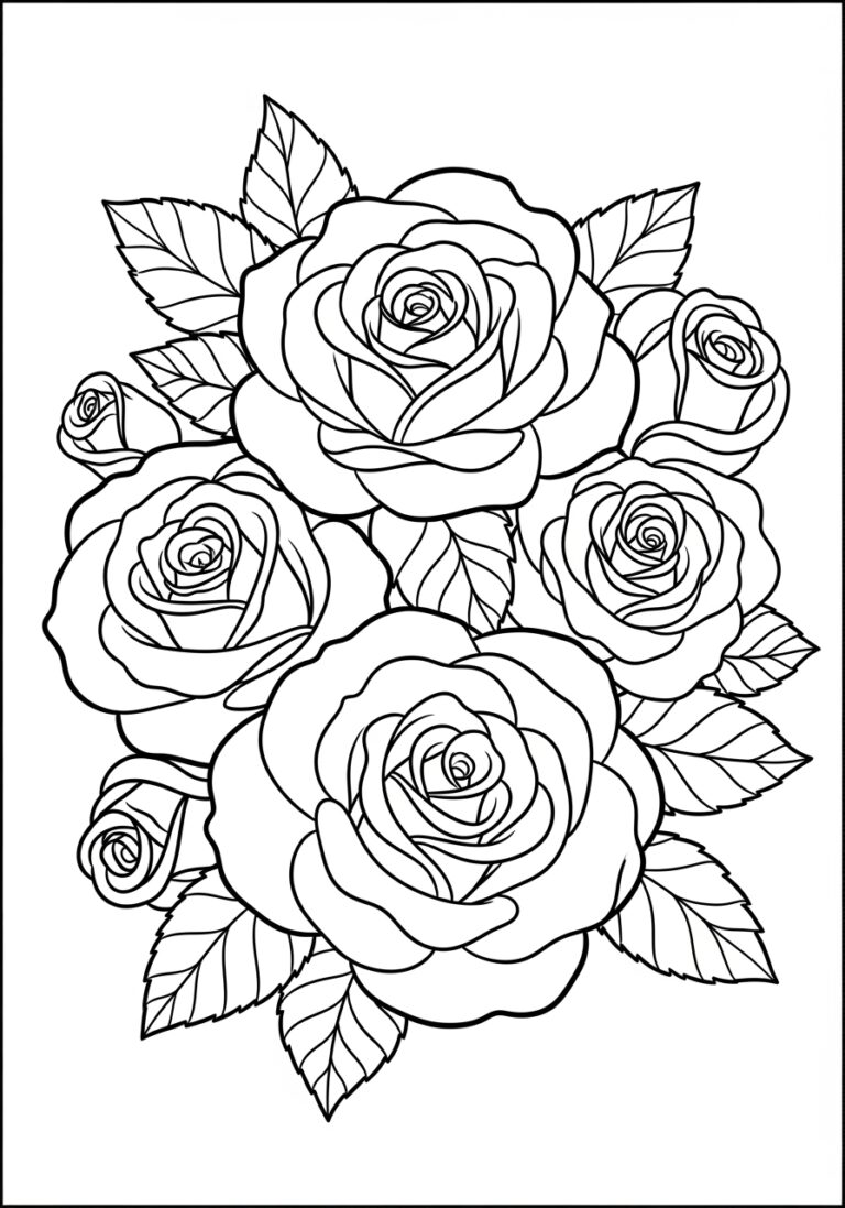 Rose Picture Coloring Page Easy And Fun For Kids Rose Picture Coloring Page Easy And Fun For Kids