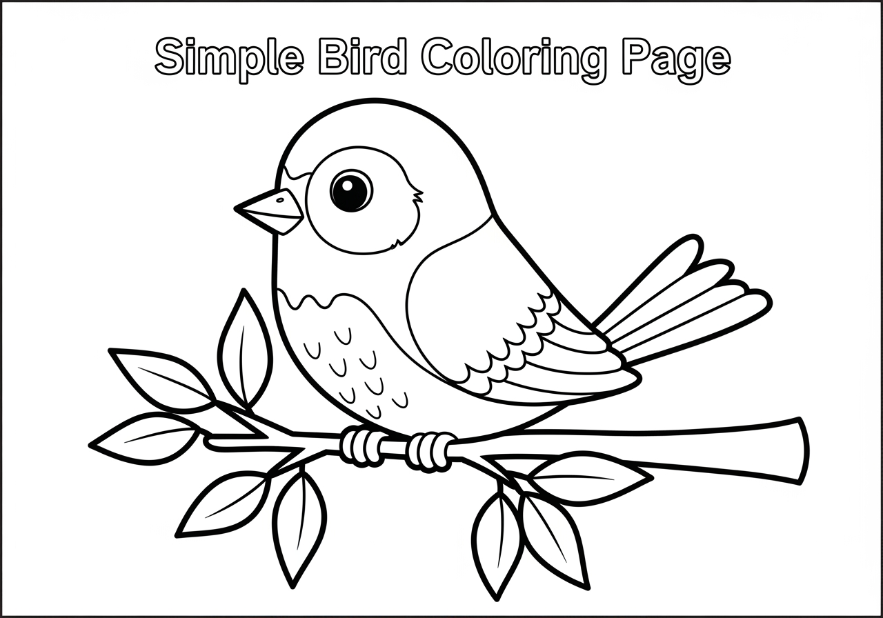 Simple Bird Coloring Pages For Kids Easy Fun Printable Sheets