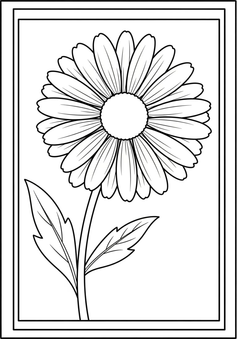 Simple Daisy Coloring Page