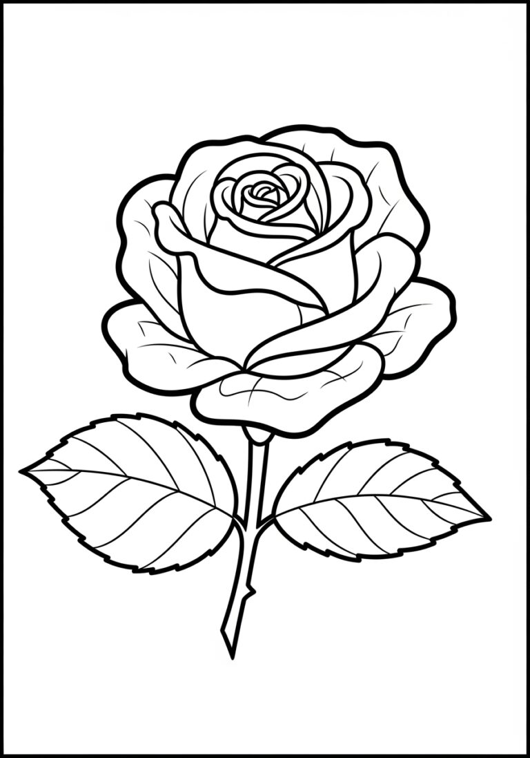 Simple Rose Coloring Page