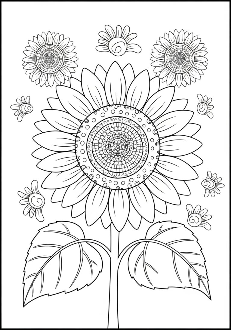 Simple Sunflower Coloring Page
