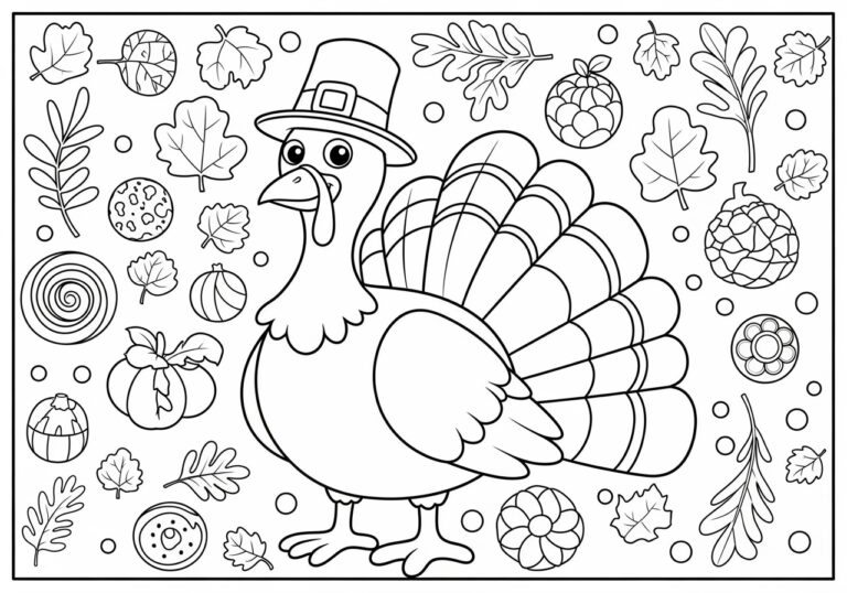 Simple Turkey Coloring Page