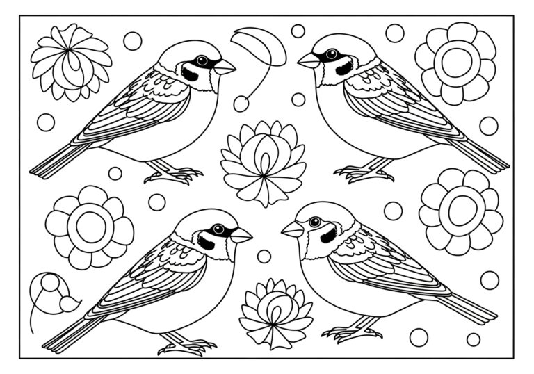 Sparrow Coloring Image