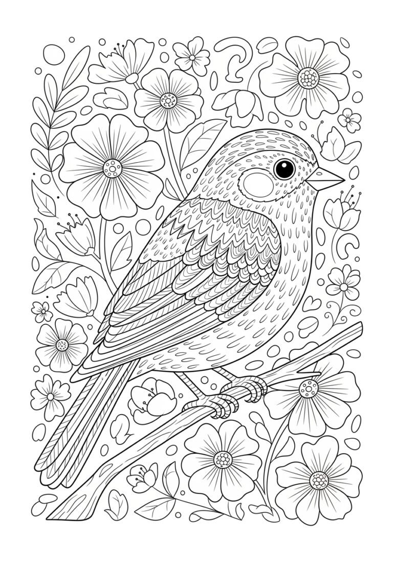 Spring Bird Coloring Page