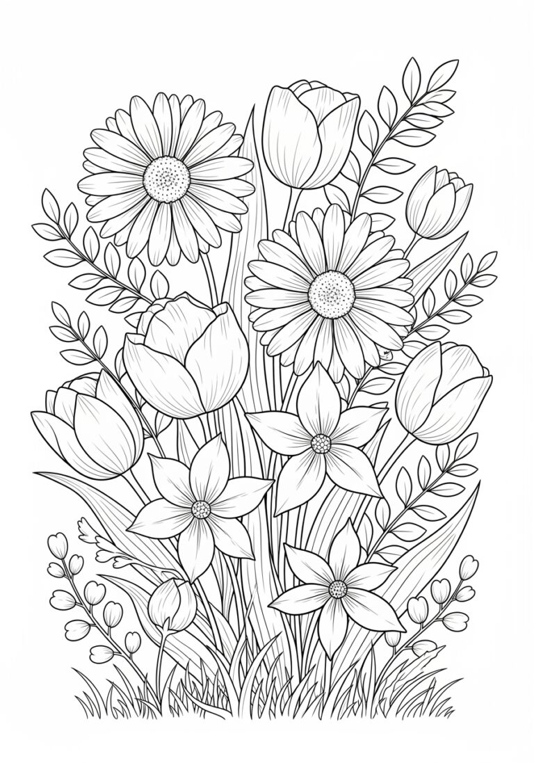 Spring Flower Image to Color