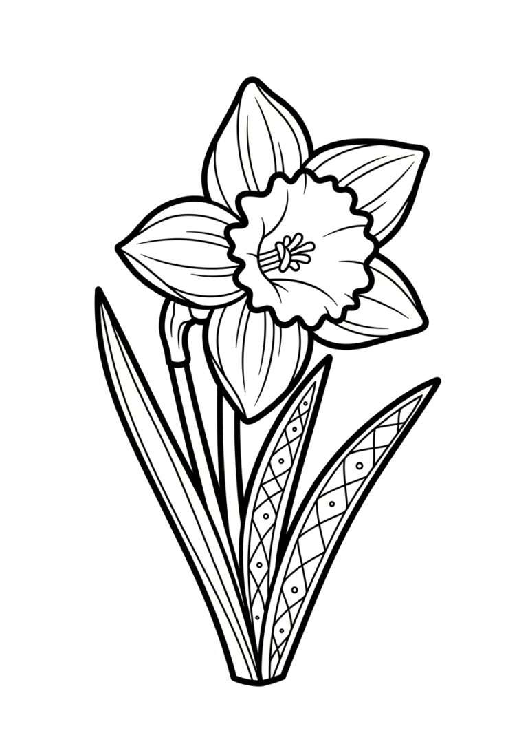 St. Patrick’s Day Daffodil Coloring Page