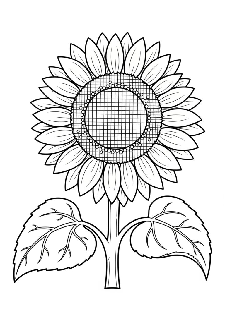 Sunflower Picture to Colour In