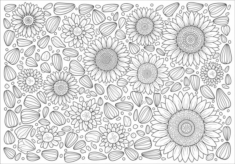 Sunflower Seed Coloring Page