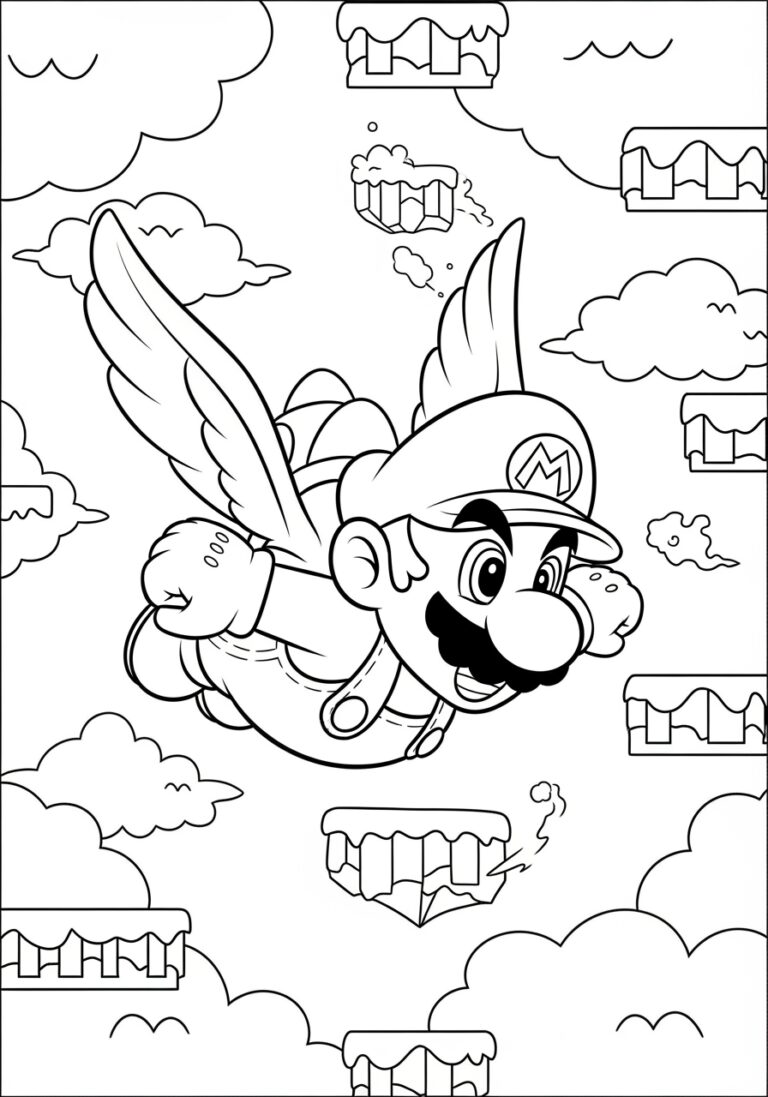 Super Mario 3 Coloring Page