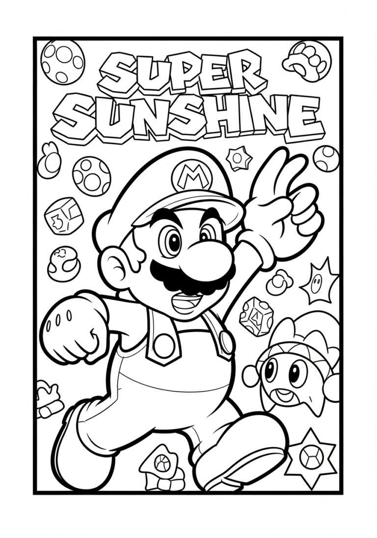 Super Mario Sunshine Coloring Page