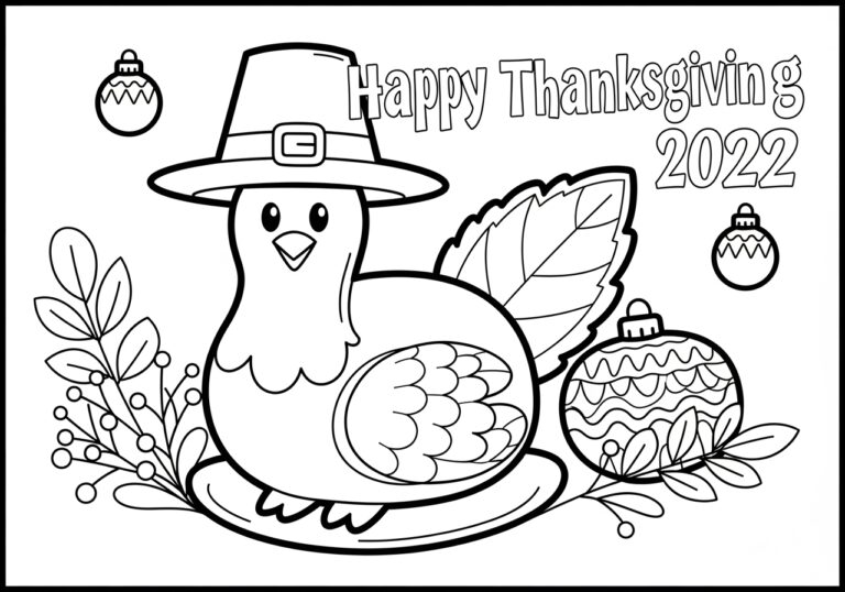 Thanksgiving 2022 Coloring Page