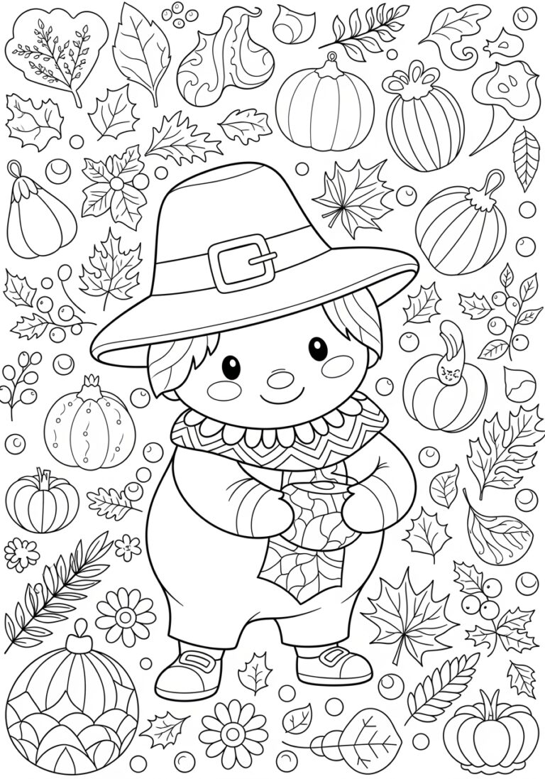Thanksgiving Clipart Coloring Page