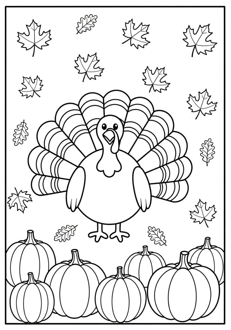 Thanksgiving Coloring Page for Elementary Students