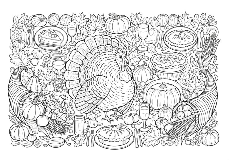 Thanksgiving Coloring Page for Teens