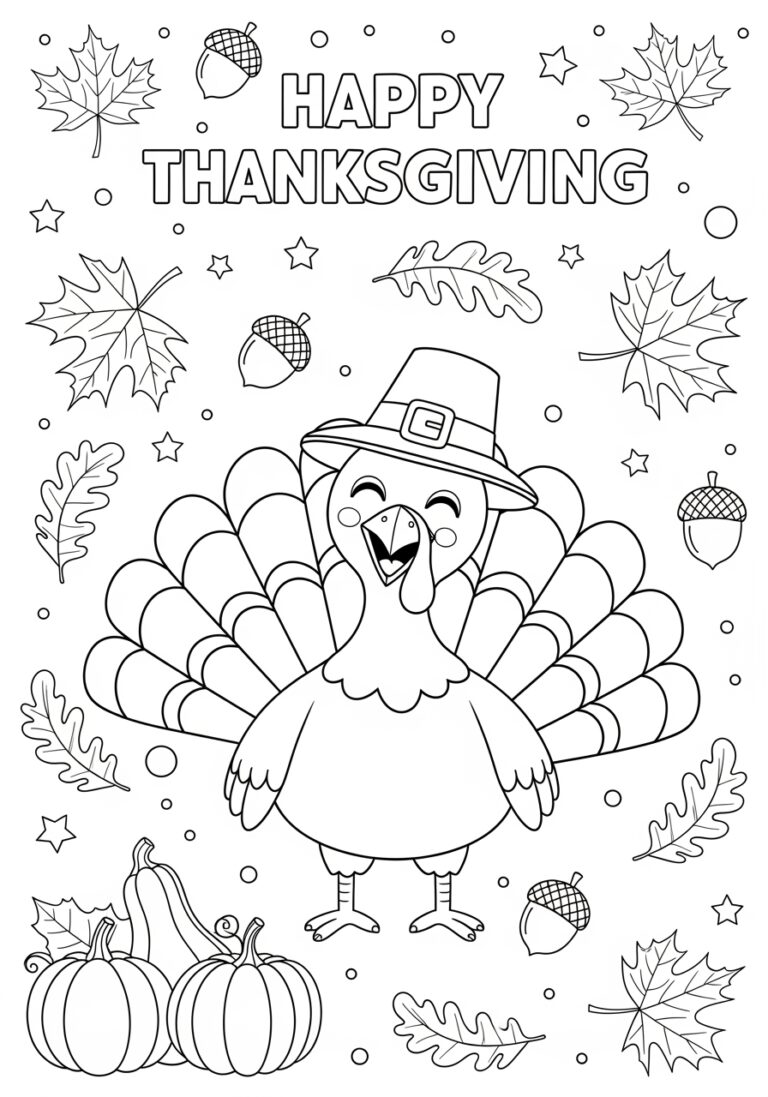 Thanksgiving Day Coloring Page