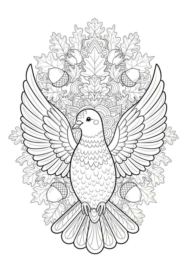 Thanksgiving Dove Coloring Page