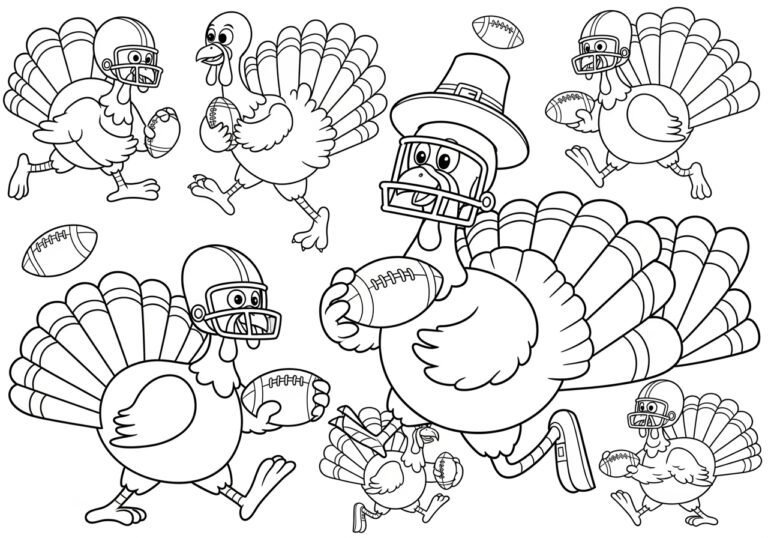 Thanksgiving Football Coloring Page
