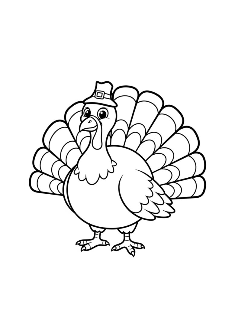 Thanksgiving Turkey Cartoon Coloring Page
