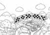 Toad Mario Kart Coloring Page