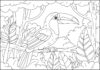 Toucan in a Rainforest Coloring Page