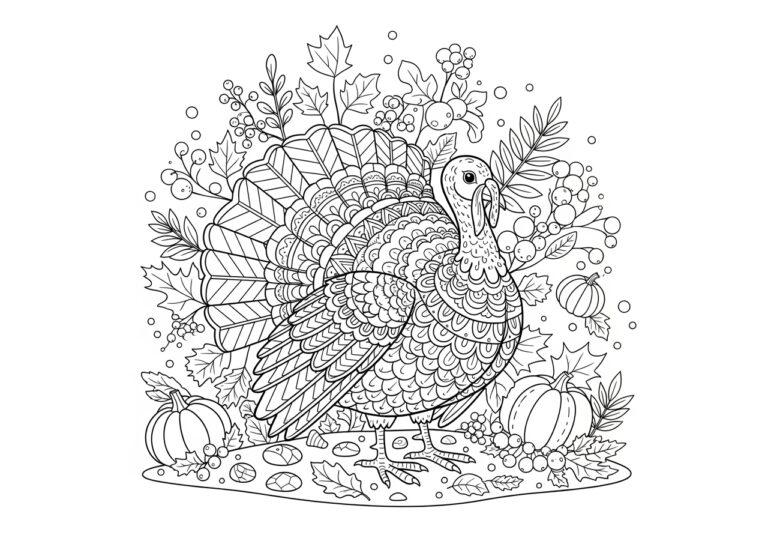 Turkey Clipart Coloring Page