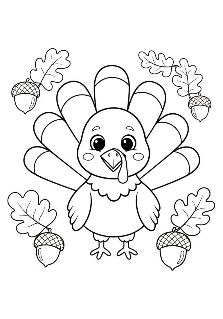 Turkey Coloring Page for Preschoolers