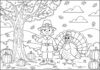 Turkey Pilgrim Coloring Page