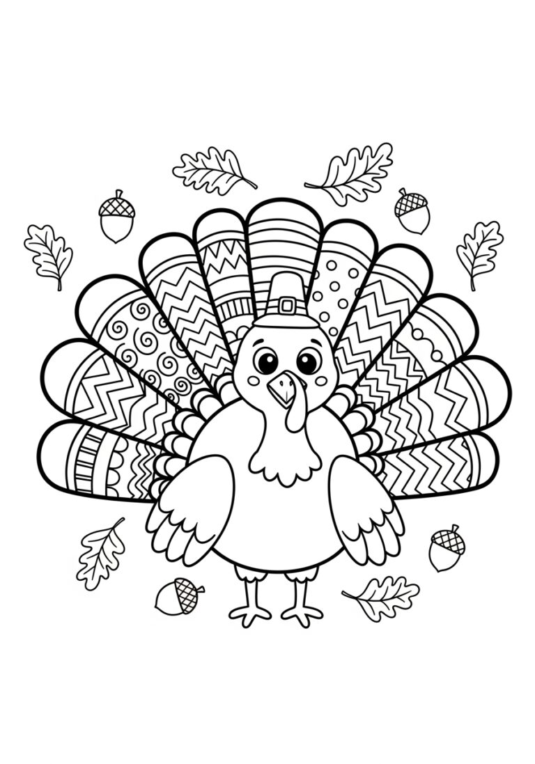 Turkey Printout to Color