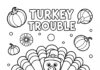 Turkey Trouble Coloring Page